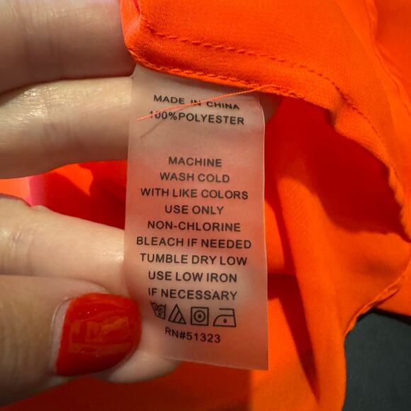 Vince Camuto Neon Orange Flowy‎ Asymmetrical Tank XS - Picture 7 of 10